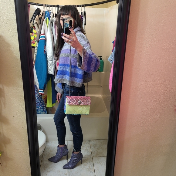 NWT Kurt Geiger Medium Kensington Multi Color Sequin Bag Purse - Picture 6 of 16